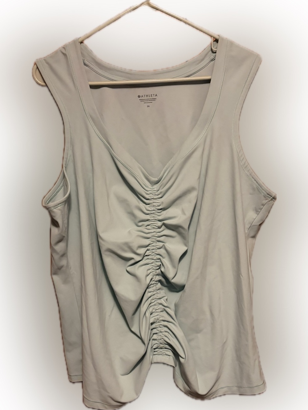 Athleta Light Blue Ruched V-Neck Tank